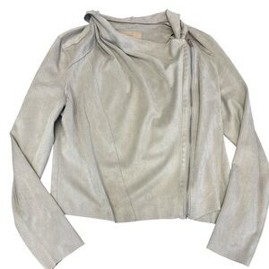 Blank NYC Faux Suede Gray Zip Up Moto Style Womens Medium